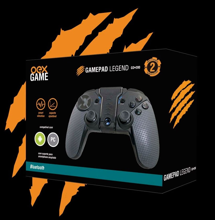 Controle Joystick OEX Gamepad Origin GD100 Bluetooth Preto CX