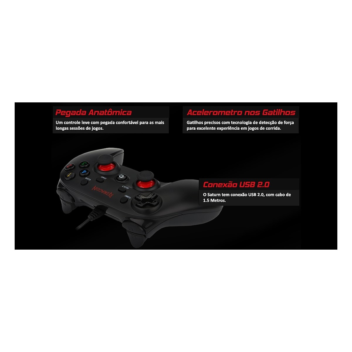 Joystick Gaming com fio com suporte elástico, joystick de jogo de