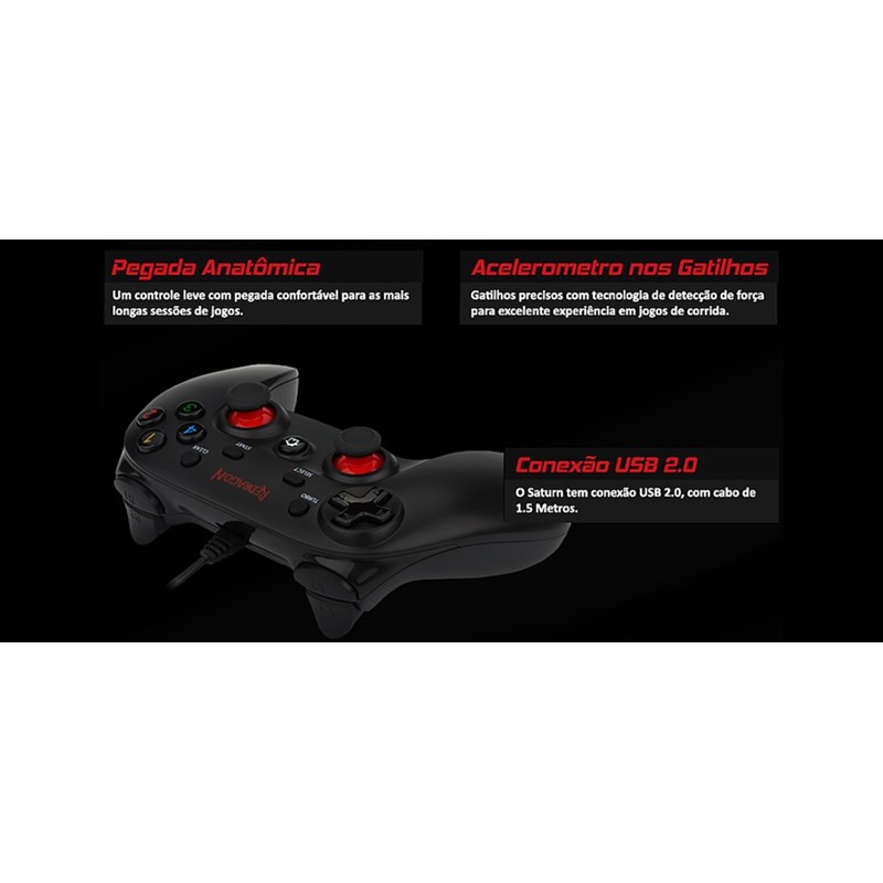 Controle Joystick USB para Computador PC Gamer PS2 e PS3 Dualshock - Preto