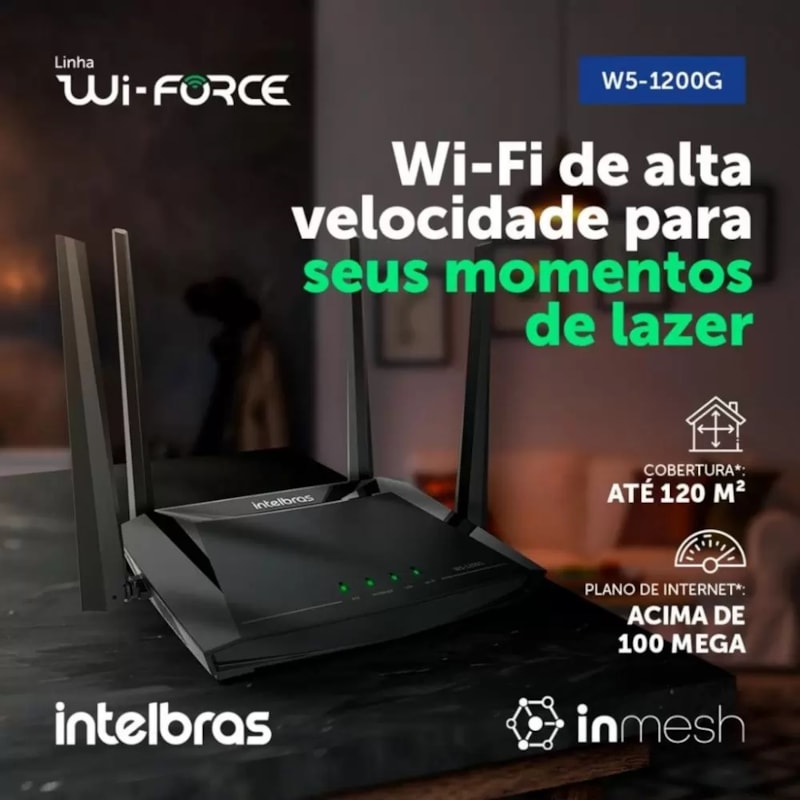 Roteador wireless W5-1200G 4 portas, Dual Band, Wi-Force, 4750095