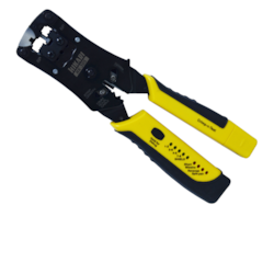 Alicate de Crimpar e Testador de Cabos RJ45 Hikari HK-305 Preto/Amarelo BT 1 UN