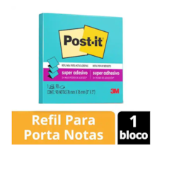 Bloco Adesivo 3M Post-IT HB004312573 c/ 1 Bloco 76x76mm Azul PT 90 Fls