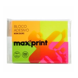 Bloco Adesivo MaxPrint 74170-5 Color Neon c/ 4 blocos 50fhs 38x50mm BT 200 fls