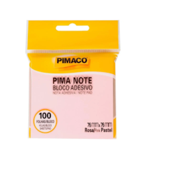 Bloco Adesivo Pimaco Pima Note 970821 Rosa Pastel 76x76mm BL 100 Fls