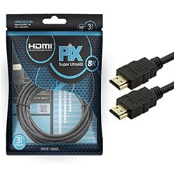 Cabo HDMI 2.1 Pix 018-1015 8K Gold Macho 1,5 Metro BT 1 UN