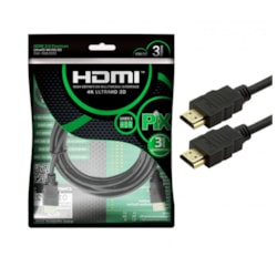 Cabo HDMI Gold 2.0 PIX 018-2223 Macho 3Mts Preto PT 1 UN