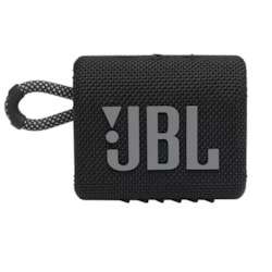 Caixa de Som Bluetooth 5.1 JBL Go3 BLKAM Resistência a Água IP67 4,2W Preto CX 1 UN