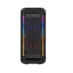 Caixa de som Bluetooth Sumay Rainbow CSP 1308 Entrada Microfone 80W RMS LED USB SD FM TWS Bateria Preto CX 1 UN