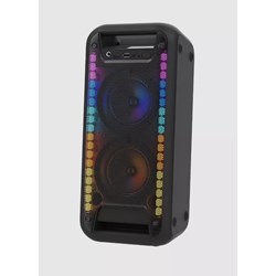 Caixa de som Bluetooth Sumay Rainbow CSP 1308 Entrada Microfone 80W RMS LED USB SD FM TWS Bateria Preto CX 1 UN