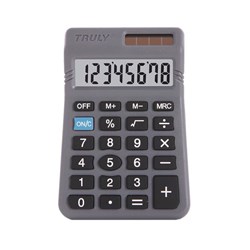 Calculadora de Bolso Truly 329 -  8 Dígitos Bateria Cinza Bt 1 UN