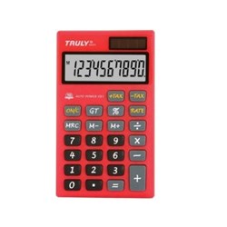 Calculadora de Bolso Truly 666 - 10 Dígitos Solar/Bateria Vermelho BT 1 UN