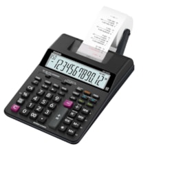 Calculadora de Mesa c/ Bobina Casio Compacta HR-100RC-BK-B-DC 12 Dígitos Bivolt Preto CX 1 UN