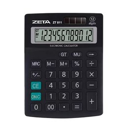 Calculadora de Mesa Zeta ZT 811 - 12 Dígitos Preto CX 1 UN