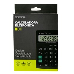 Calculadora de Mesa Zeta ZT 811 - 12 Dígitos Preto CX 1 UN