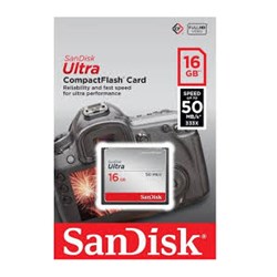 Cartão de Memória 16GB Compact Flash Sandisk  Ultra SDCFHS-016G-G46 Speed 50MB/s BT 1 UN
