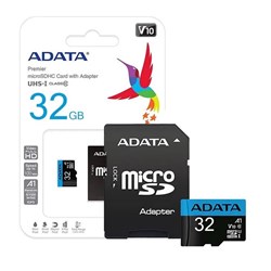 Cartão de Memória 32GB Micro SD Adata AUSDH32GUICL10A1-RA1 Classe 10 c/ Adaptador BT 1 UN