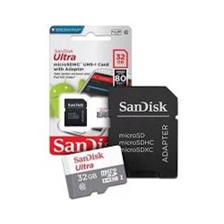 Cartão de Memória 32GB Micro SD Sandisk Ultra SDSQUNS-032G-GN3MA Clas 10 até 80MB/s BT 1 UN