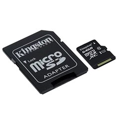 Cartão de Memória 64GB Micro SD Kingston Canvas SDCS2/64GB Clas 10 c/ Adaptador BT 1 UN