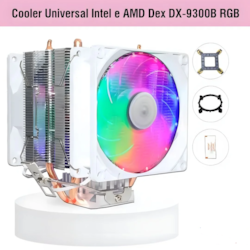 Cooler para Processador Intel/AMD Dex DX-9300B Universal LGA 1700 2011 M4 Duplo Led  CX 1 UN