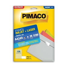 Etiqueta A4 Inkjet/Laser Pimaco A4249 c/ 3150 Etiquetas 15x26mm Branca CX 25 FLS