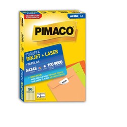 Etiqueta A4 Inkjet/Laser Pimaco A4348 com 96 Etiquetas 17x31mm Branca CX 100 FLS