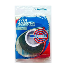 Fita Adesiva Dupla Face Espuma Eurocel 19x1,5m Preto BT 1 UN