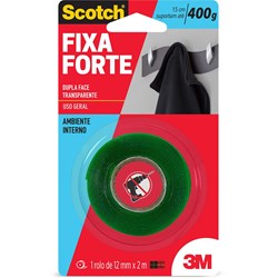 Fita Adesiva Dupla Face Scotch 3M CM0529-HM Fixa Forte Transparente 12x2m BT 1 UN