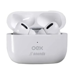Fone de Ouvido com Microf Bluetooth OEX Freedom TWS40 5.0 Estério Intra Auricular Branco CX 1 UN