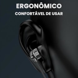 Fone de Ouvido com Microf H´Maston EJ-40 Intra Auricular Plug P3 1,5M Preto CX 1 UN