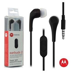 Fone de Ouvido com Microf Motorola Earbuds 2 SH006 Intra Auricular Plug 3.5mm Preto CX 1 UN