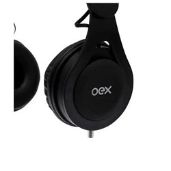 Fone de Ouvido com Microf OEX Drop HS210 Dobrável Plug P3 Preto CX 1 UN