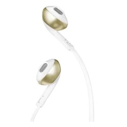 Fone de Ouvido com Microf sem Fio Bluetooth JBL Tune T205BTCGD Intra Auricular Branco/Dourado BT 1 UN