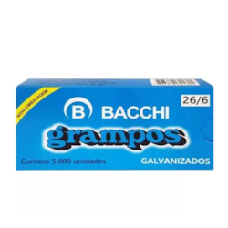 Grampo 26/6 Bacchi Galvanizado CX 5000 UN