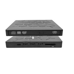 Gravador e Leitor Externo para CD/DVD-RW Dex DG-325C USB-C Entrada USB SD Micro SD Preto CX 1 UN