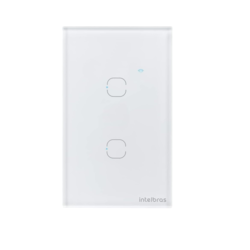 Interruptor Inteligente Wi-Fi Intelbras Smart EWS 1002BR - 4850015 com 2 Teclas Touch Branco CX 1 UN