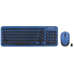 Kit Teclado e Mouse s/ Fio Multilaser TC233 USB ABNT2 Preto/Azul CX 1 UN