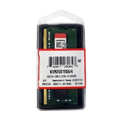 Memória Notebook 4GB DDR4 Kingston - KVR26S19S6/4 1,2V 2666MHz BT 1 UN