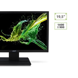 Monitor LED 19,5" Acer V206HQL Widescreen HD VGA HDMI Preto CX 1 UN
