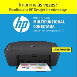 Multifuncional HP DeskJet Ink Advantage 2774 Jato de Tinta Colorida Wi-Fi Preto CX 1 UN