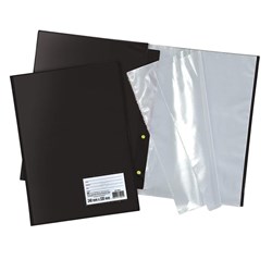 Pasta Catalogo Oficio Polibras 060304 com 50 Envelopes c/ Visor 245x330mm Preto UN 1 UN