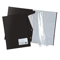 Pasta Catalogo Oficio Polibras 060304 com 50 Envelopes c/ Visor 245x335mm Preto UN 1 UN