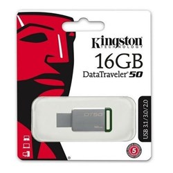 Pen Drive 16GB Kingston DataTraveler DT50/16 Metal Verde BT 1 UN