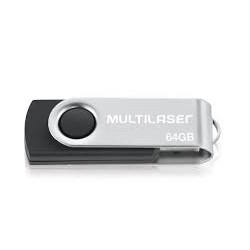 Pen Drive 64GB Multilaser Twist PD590 USB 2.0 Preto BT 1 UN