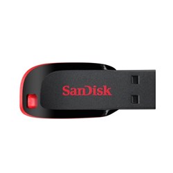 Pen Drive 64GB Sandisk Cruzer Blade SDCZ50-0064G-B35 USB 2.0 Preto/Verm BT 1 UN