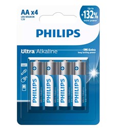 Pilha Alcalina AA Philips LR6 ULTRA 1,5V BT BT 4 UN