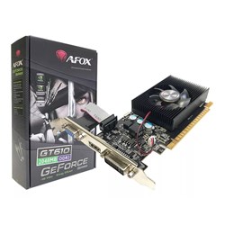 Placa de Vídeo 2GB Afox GEForce NVidia GT610 - AF610-2048D3L7-V6  DDR3 HDMI/DVI-I/VGA 64Bit CX 1 UN