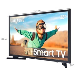 Smart TV 32 LED Samsung T4300 - UN32T4300AGXZD Tizen, HDMI, USB, Wi-Fi, HDR Preto CX 1 UN
