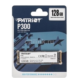 SSD M.2 128GB NVMe Patriot P300 - PE000710-P300P128GM28 PCIe Leitura 2100MB/s BT 1 UN