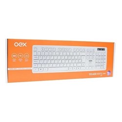 Teclado USB OEX Flat TC304 ABNT2 Branco CX 1 UN