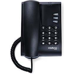 Telefone com Fio Intelbras Pleno 4080051 Preto CX 1 UN